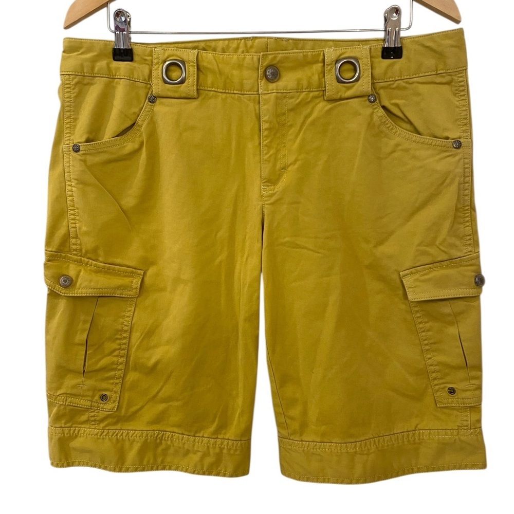 Athleta Womens Yellow 11” Cargo Shorts Size 12 Outdoors Hiking Casual